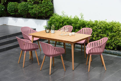 LifestyleGarden Nassau Eucalyptus Rectangular Outdoor Dining Table