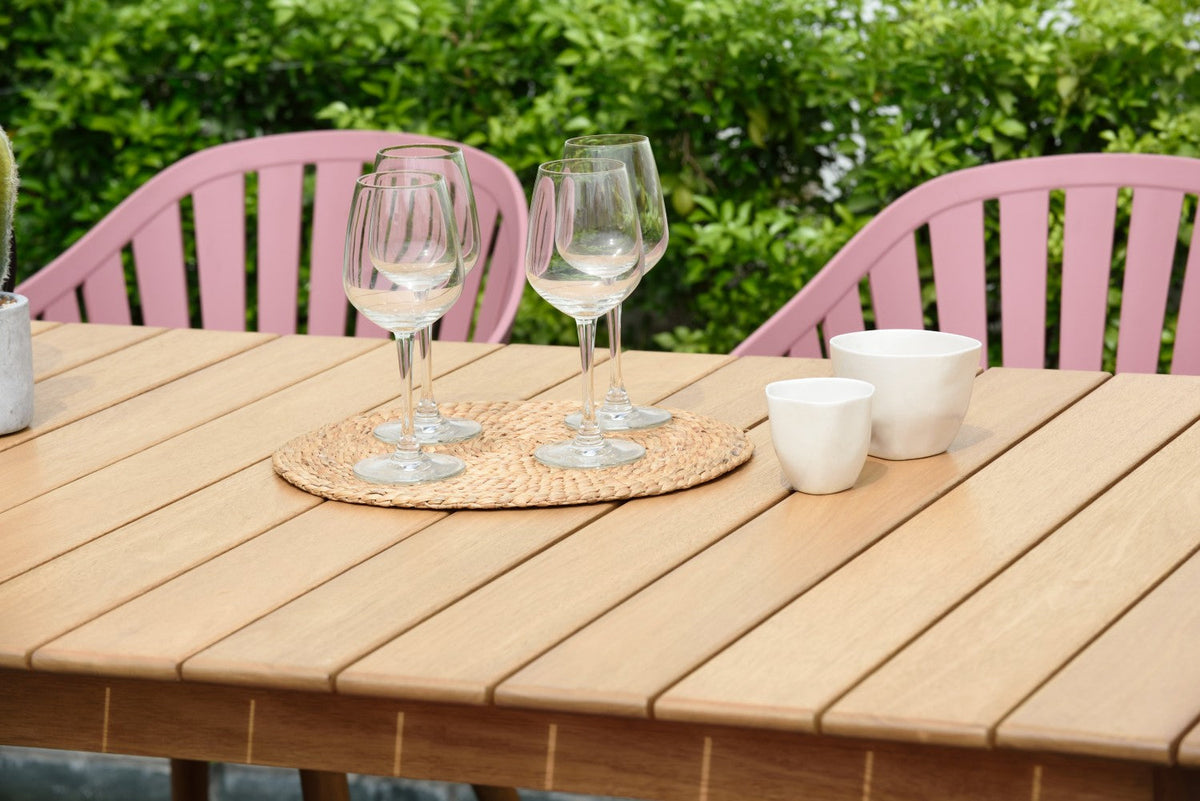 LifestyleGarden Nassau Eucalyptus Rectangular Outdoor Dining Table