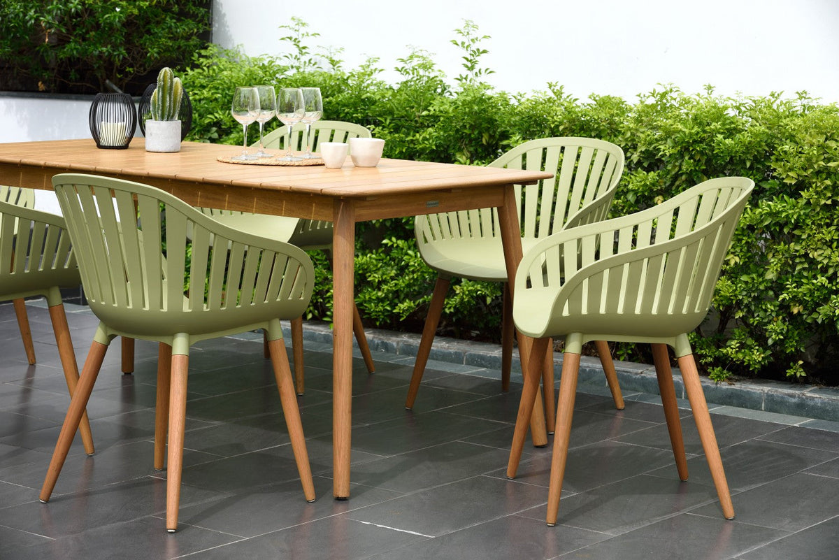 LifestyleGarden Nassau Eucalyptus Rectangular Outdoor Dining Table