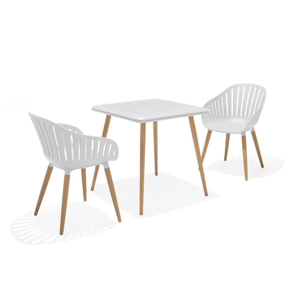 LifestyleGarden Nassau 3 Piece Balcony Bistro Set, Ecru White