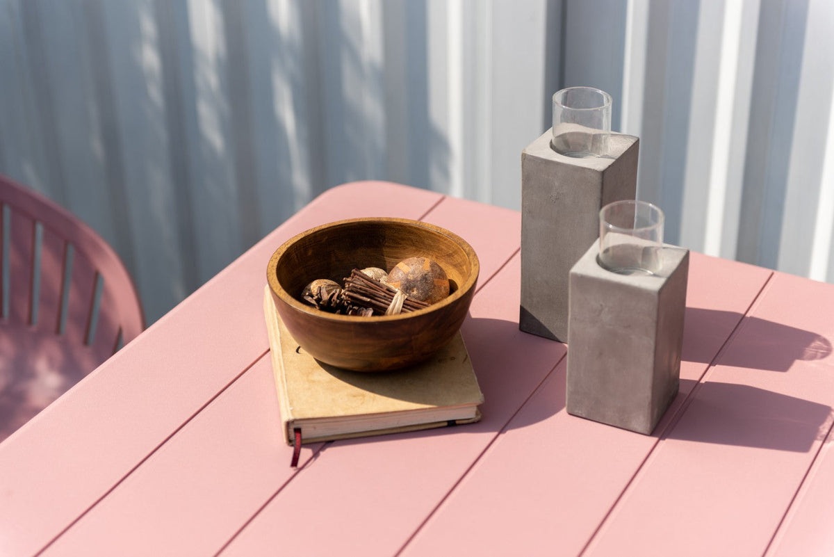 LifestyleGarden Nassau Square Outdoor Bistro Table, Peony Pink