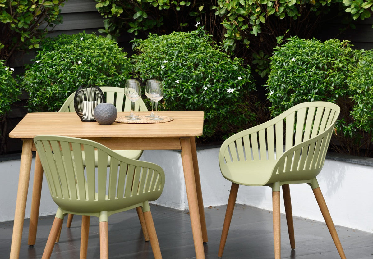 LifestyleGarden Nassau 5 Piece Square Patio Dining Set, Sage Green