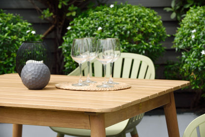 LifestyleGarden Nassau 5 Piece Square Patio Dining Set, Sage Green