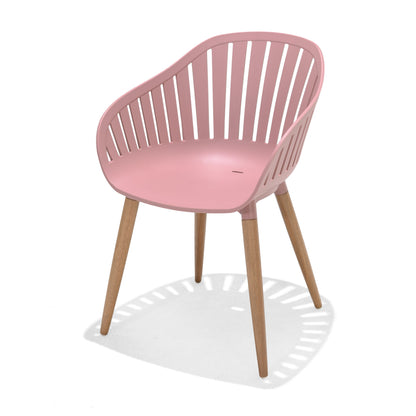 LifestyleGarden Nassau Outdoor Dining Armchairs, Peony Pink, Set of 2