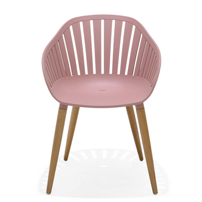 LifestyleGarden Nassau Outdoor Dining Armchairs, Peony Pink, Set of 2