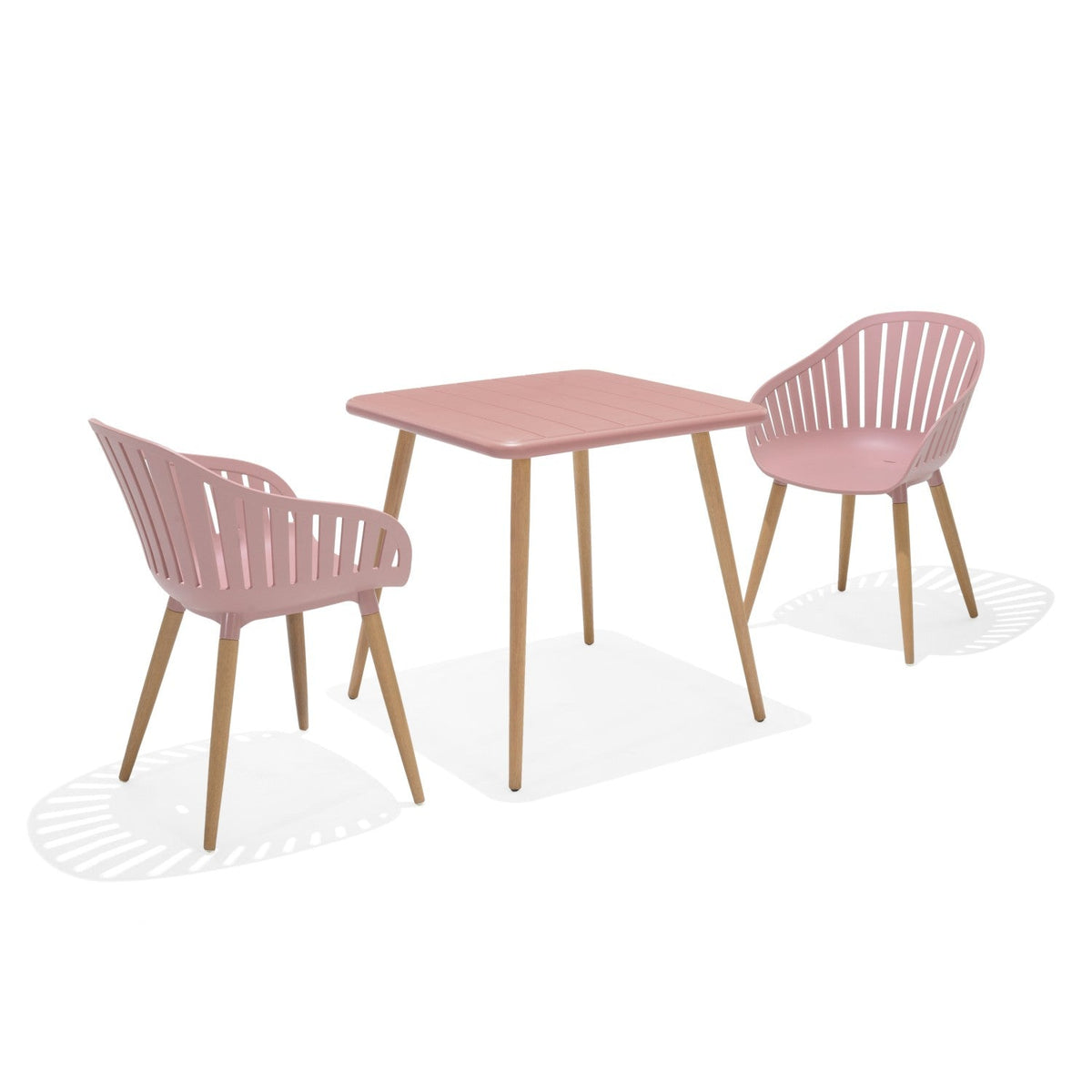 LifestyleGarden Nassau 3 Piece Balcony Bistro Set, Peony Pink