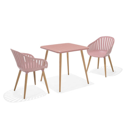 LifestyleGarden Nassau 3 Piece Balcony Bistro Set, Peony Pink