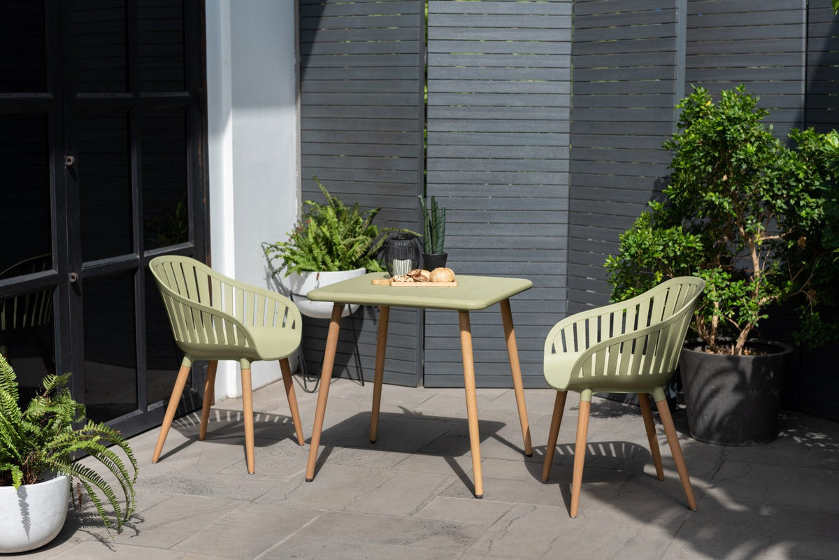LifestyleGarden Nassau Outdoor Dining Armchairs, Sage Green, Set of 2