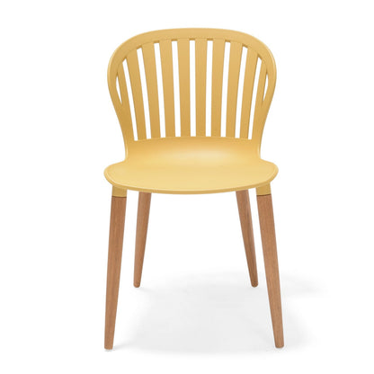 LifestyleGarden Nassau Outdoor Dining Side Chairs, Honey Yellow, Set of 2