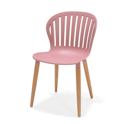 LifestyleGarden Nassau Outdoor Dining Side Chairs, Peony Pink, Set of 2