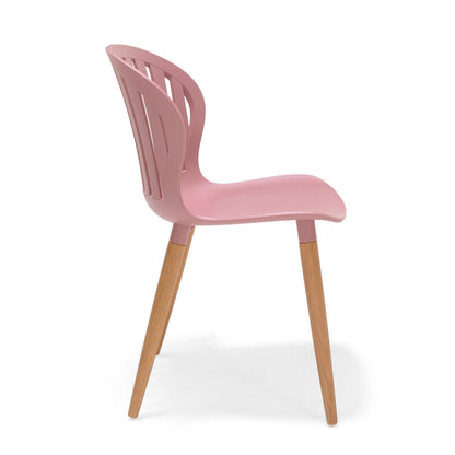 LifestyleGarden Nassau Outdoor Dining Side Chairs, Peony Pink, Set of 2