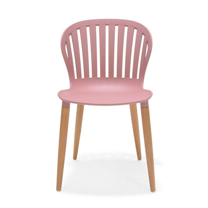 LifestyleGarden Nassau Outdoor Dining Side Chairs, Peony Pink, Set of 2