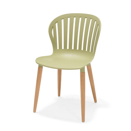 LifestyleGarden Nassau Outdoor Dining Side Chairs, Sage Green, Set of 2
