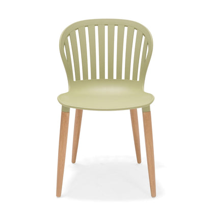 LifestyleGarden Nassau Outdoor Dining Side Chairs, Sage Green, Set of 2