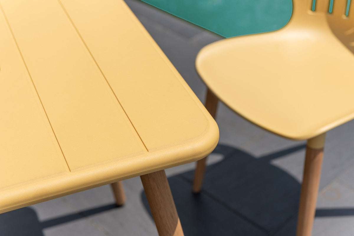 LifestyleGarden Nassau Square Outdoor Bistro Table, Honey Yellow