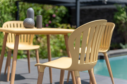LifestyleGarden Nassau Square Outdoor Bistro Table, Honey Yellow