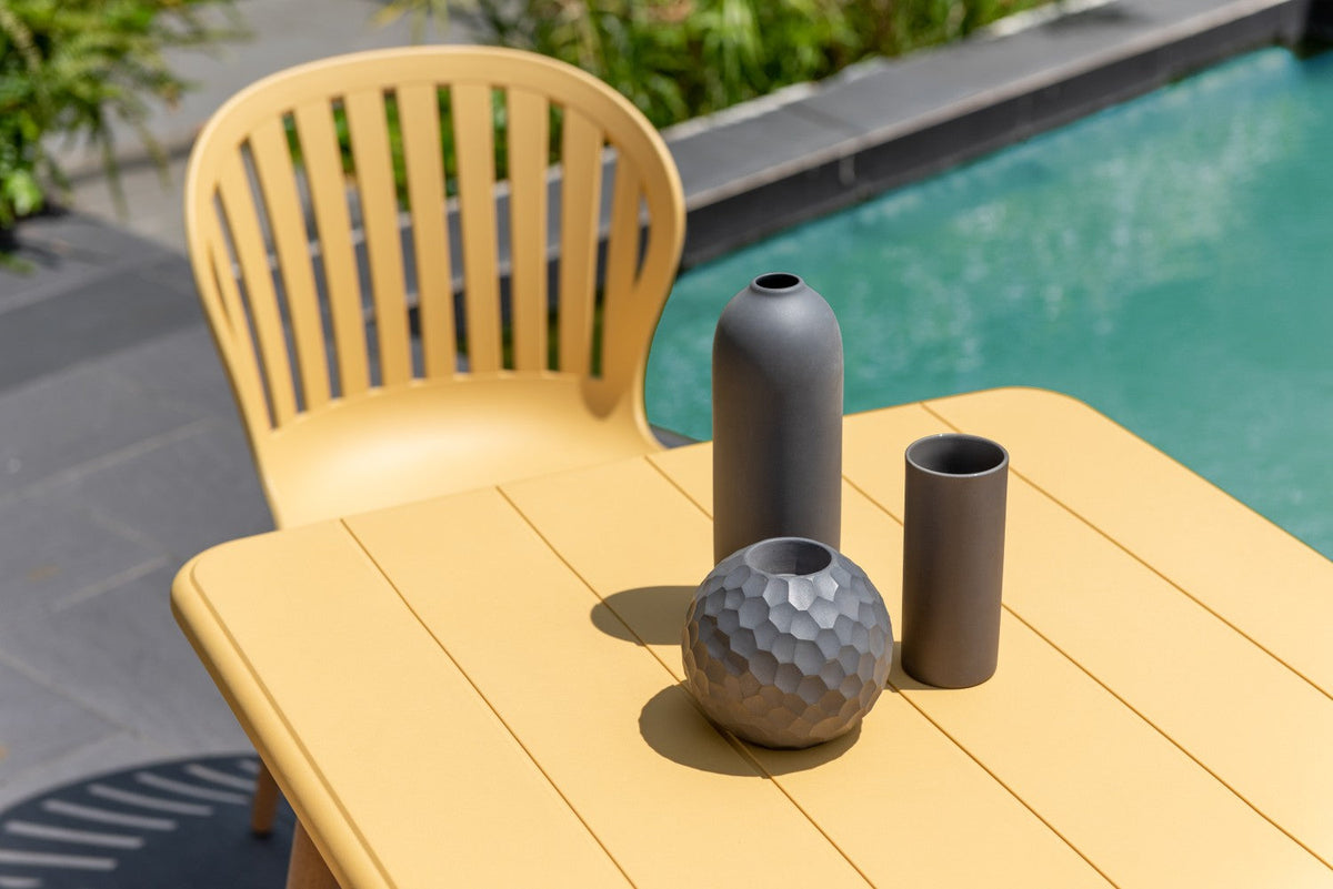 LifestyleGarden Nassau Square Outdoor Bistro Table, Honey Yellow