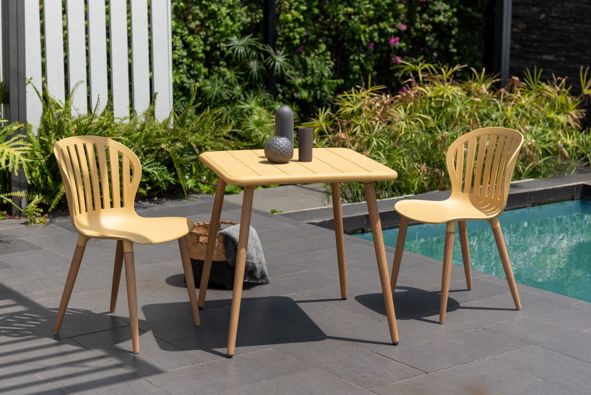 LifestyleGarden Nassau Square Outdoor Bistro Table, Honey Yellow