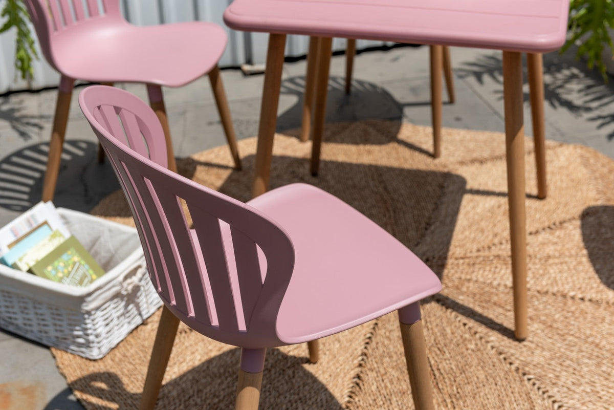 LifestyleGarden Nassau Outdoor Dining Side Chairs, Peony Pink, Set of 2