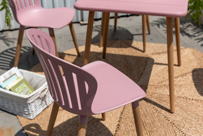 LifestyleGarden Nassau Outdoor Dining Side Chairs, Peony Pink, Set of 2
