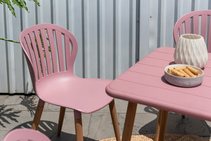 LifestyleGarden Nassau Outdoor Dining Side Chairs, Peony Pink, Set of 2