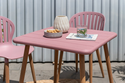 LifestyleGarden Nassau Square Outdoor Bistro Table, Peony Pink