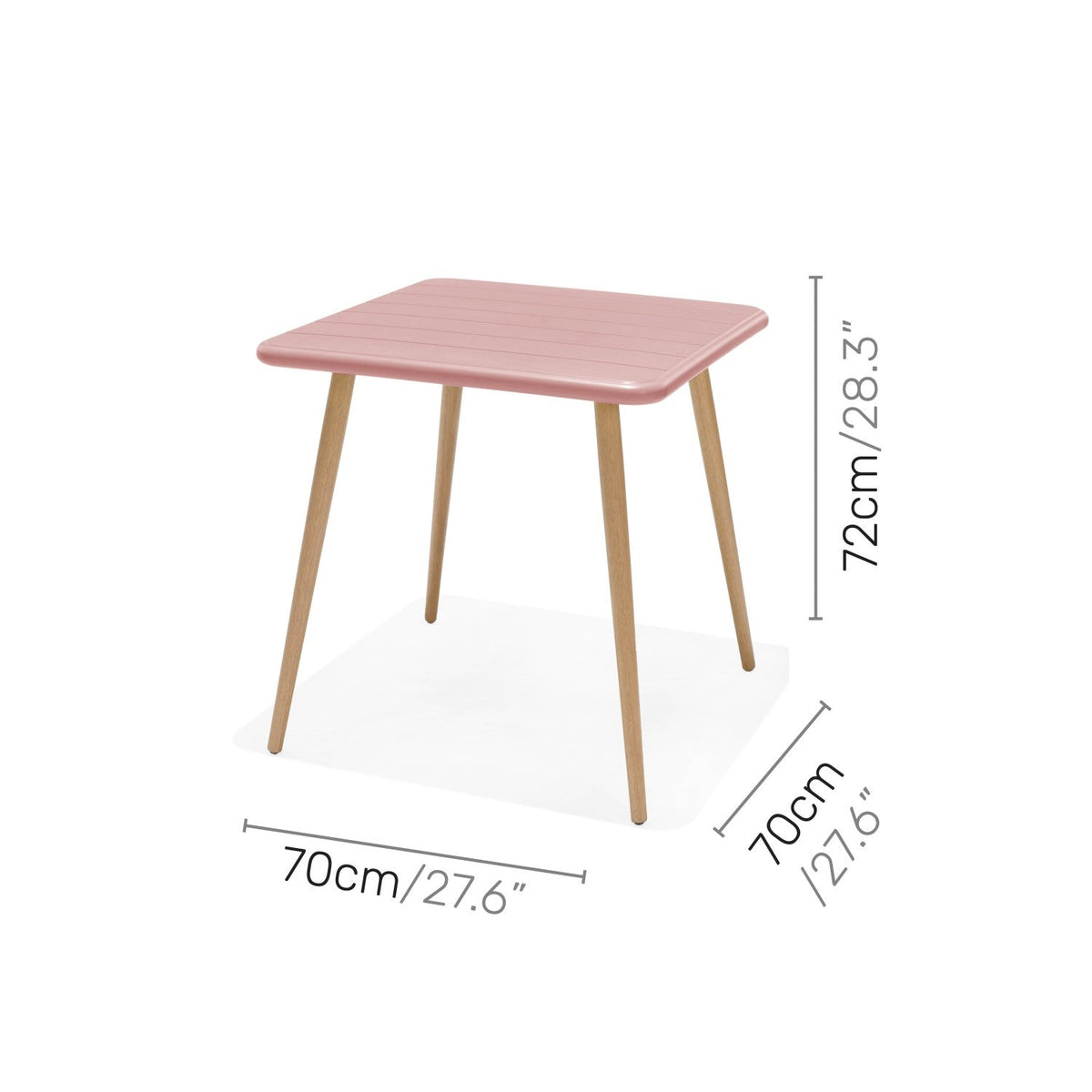 LifestyleGarden Nassau Square Outdoor Bistro Table, Peony Pink