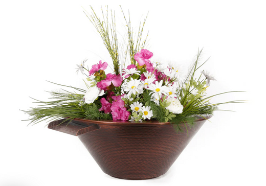 The Outdoor Plus Cazo Planter Bowl, 24-inch, hammered copper