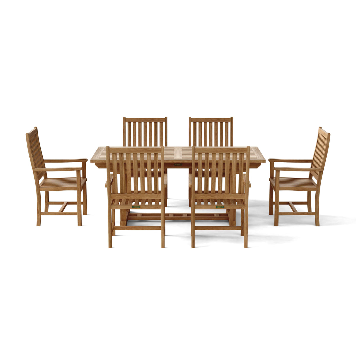 Anderson Teak Bahama Wilshire Armchair 7-Piece Extension Dining Set