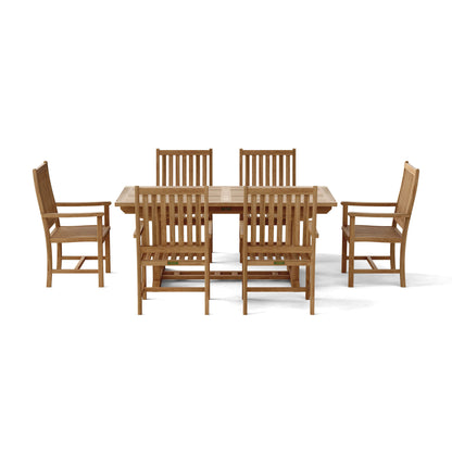 Anderson Teak Bahama Wilshire Armchair 7-Piece Extension Dining Set
