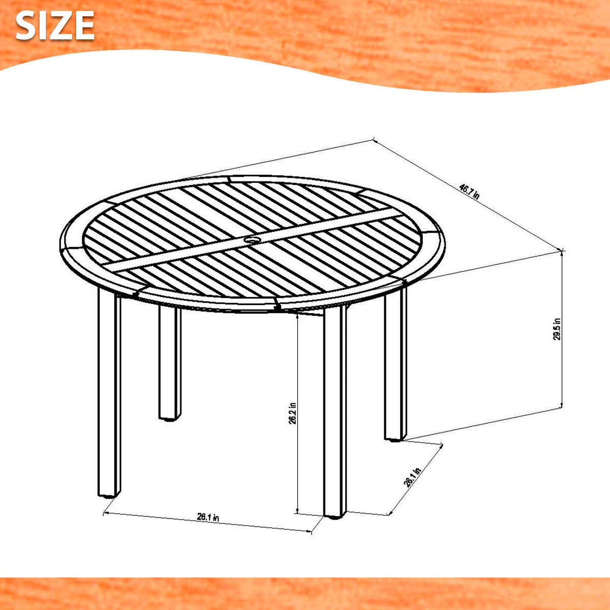 Amazonia Oldbury Eucalyptus and Aluminum 5 Piece Round Patio Dining Set