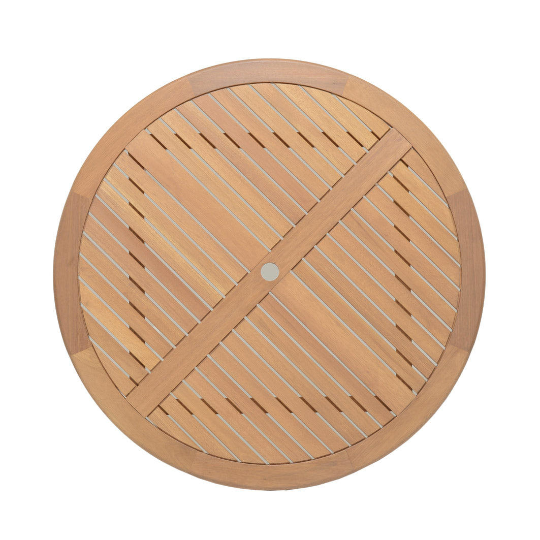 Amazonia Oldbury Eucalyptus Round Outdoor Dining Table, 47 Inch