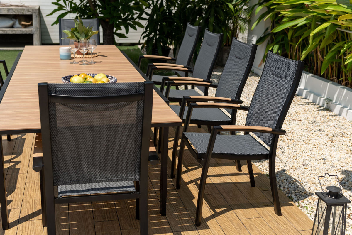 LifestyleGarden Panama Dark 11 Piece Extendable Patio Dining Set