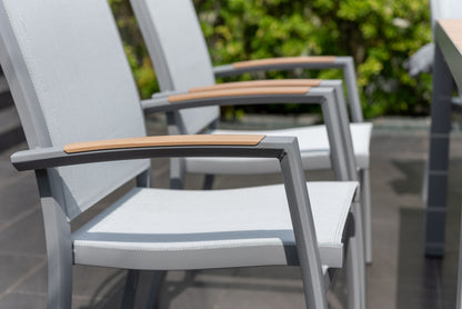 LifestyleGarden Panama Light Stacking Outdoor Dining Armchairs, Set of 2