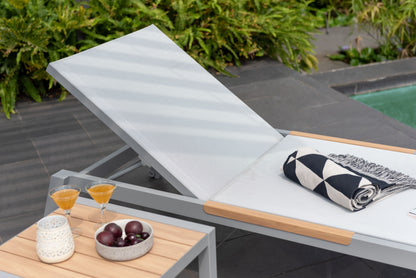 LifestyleGarden Panama Light Stacking Outdoor Sun Lounger with Wheels