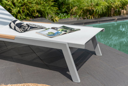 LifestyleGarden Panama Light Stacking Outdoor Sun Lounger with Wheels