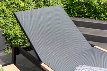 LifestyleGarden Panama Dark Stacking Outdoor Sun Lounger with Wheels