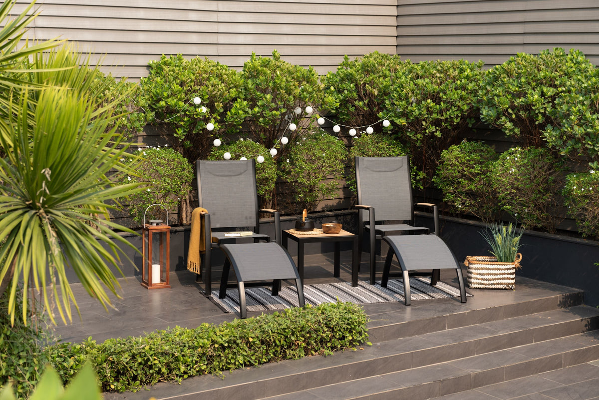 LifestyleGarden Panama Dark Aluminum Square Outdoor Side Table