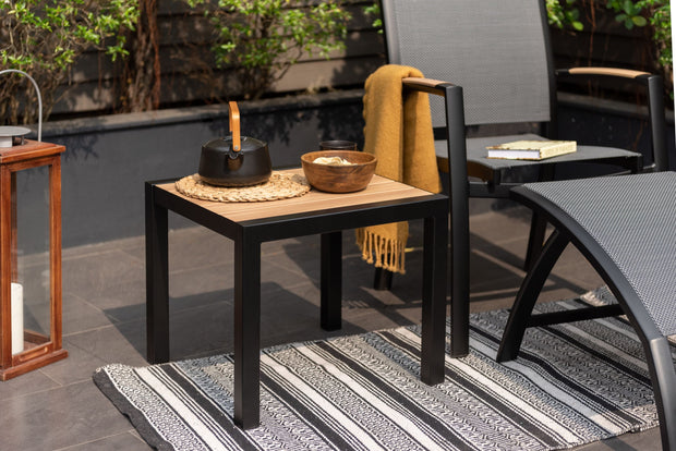 LifestyleGarden Panama Dark Aluminum Square Outdoor Side Table