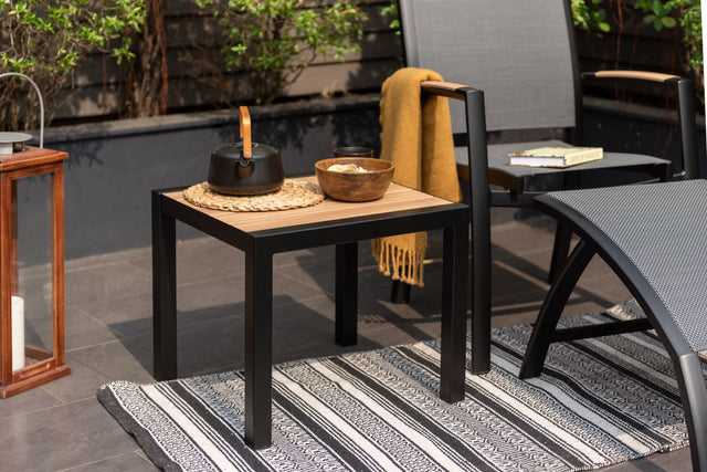 LifestyleGarden Panama Dark Aluminum Square Outdoor Side Table