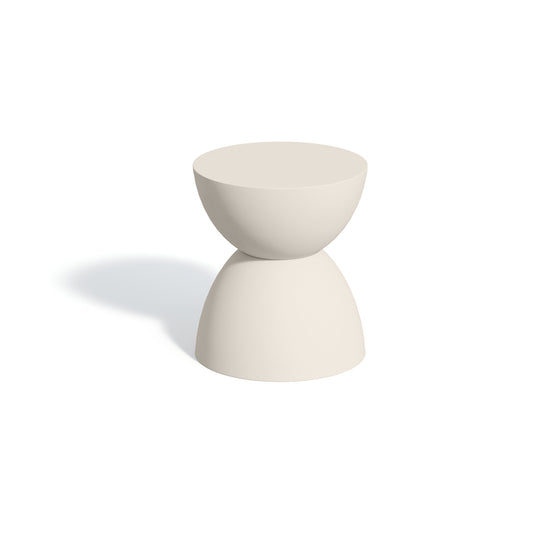 Oxford Garden Palo GFRC Bowls End Table shown on a plain white background