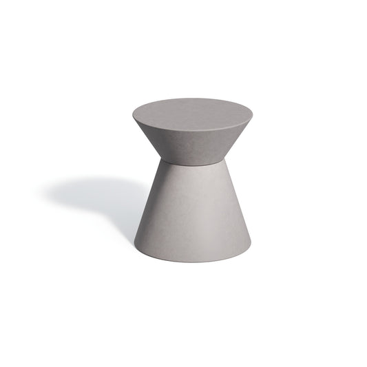 Oxford Garden Palo GFRC Drum End Table shown on a plain white background