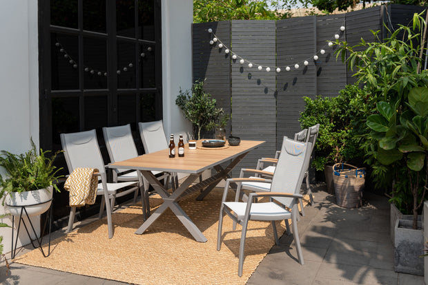 LifestyleGarden Panama Light Aluminum 7 Piece Patio Dining Set