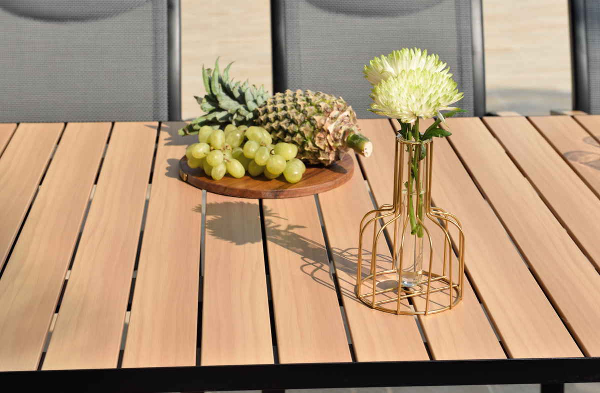 LifestyleGarden Panama Dark Aluminum Rectangular Outdoor Dining Table
