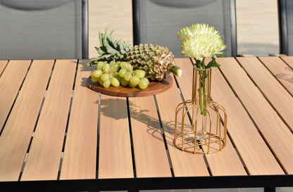 LifestyleGarden Panama Dark Aluminum Rectangular Outdoor Dining Table