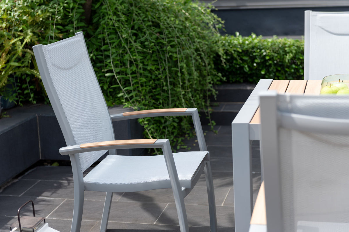 LifestyleGarden Panama Light Stacking Outdoor Dining Armchairs, Set of 2