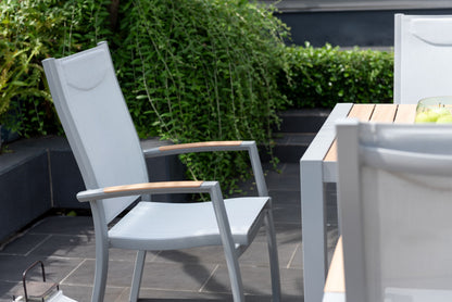 LifestyleGarden Panama Light Stacking Outdoor Dining Armchairs, Set of 2