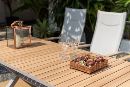 LifestyleGarden Panama Light Aluminum Rectangular Outdoor Dining Table
