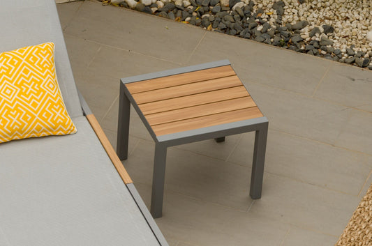 LifestyleGarden Panama Light Aluminum Square Outdoor Side Table