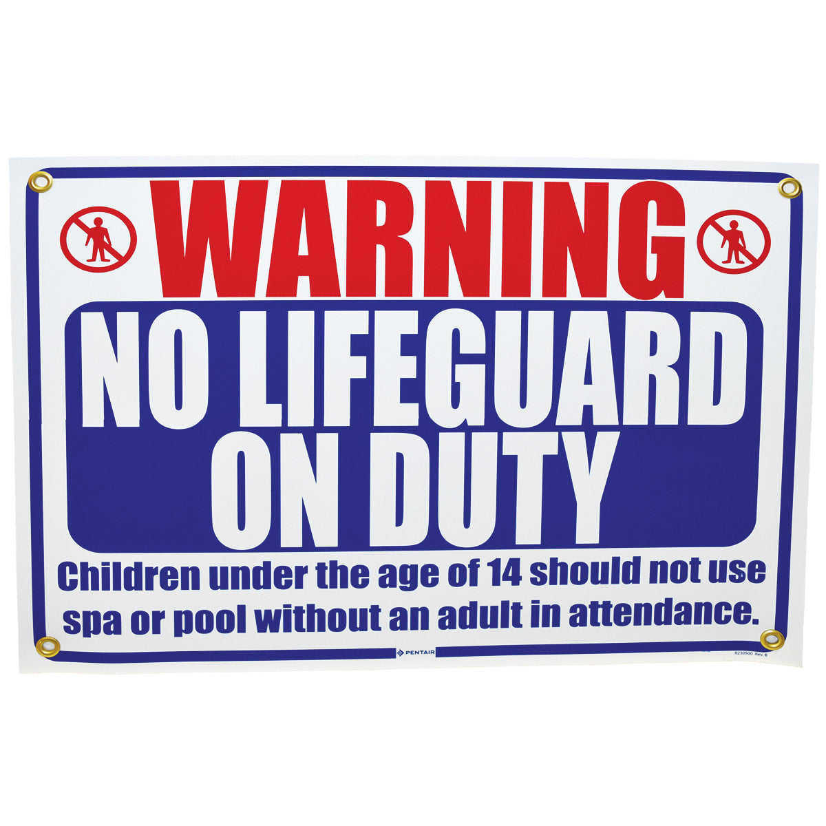 Pentair Sign No Lifeguard On Duty 18 x 24 Two Color | R230500